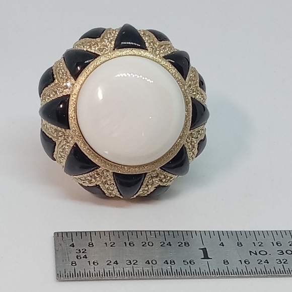 * Rivka Friedman QVC 18K Gold Clad gemstone & enamel dome ring sz 6 - Picture 2 of 7